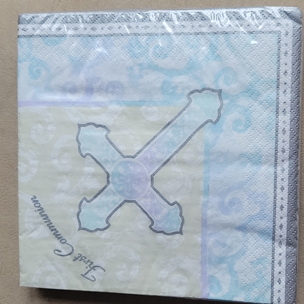 ✨️💲2️⃣ ✨️ NEW "Rejoice" First Communion Luncheon Napkins 16Pkg- 3 Ply